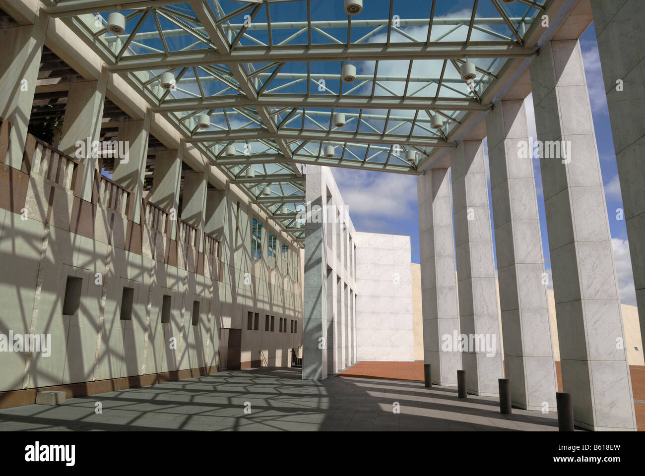 Area di ingresso, la nuova Casa del Parlamento, Canberra, Australia Foto Stock