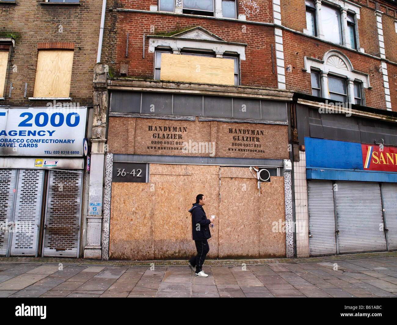 Costruzioni abbandonate a Lewisham High Street London SE13 Inghilterra Foto Stock