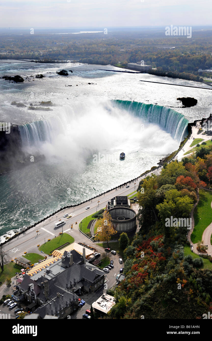 Vista aerea del Niagara Falls dalla Torre Skylon Ontario Canada Foto Stock