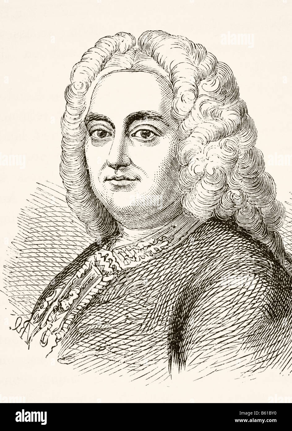 George Frideric Handel,1685 - 1759. Tedesco nato compositore inglese del tardo barocco. Foto Stock