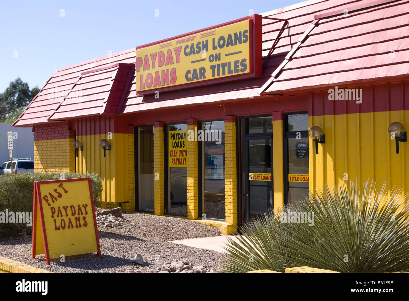 Un payday loan / auto prestito titolo business. Foto Stock