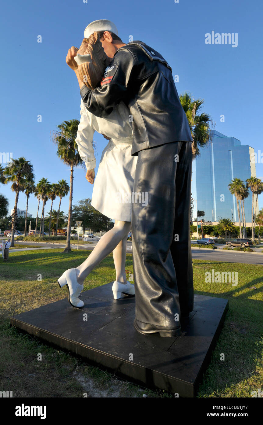 Statua chiamata resa incondizionata Sarasota Bayfront Park Foto Stock