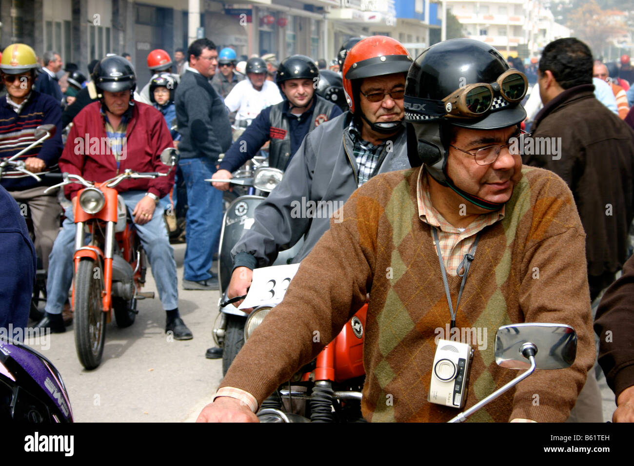 MOTOR BIKE RALLY,i fumi di scarico,PORTOGALLO Foto Stock