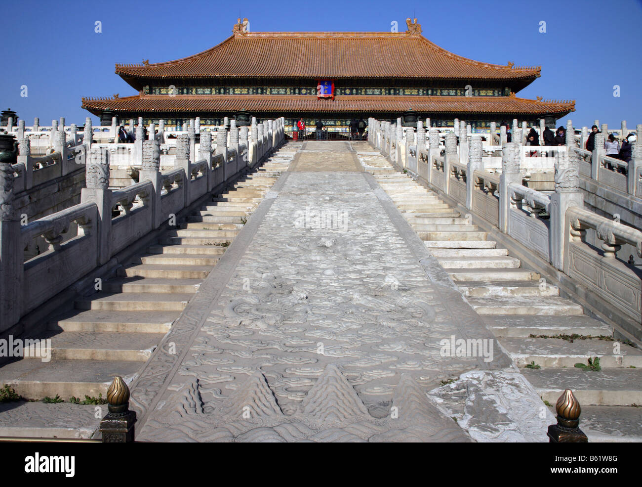 Taihe Hall scala Città Proibita di Pechino CINA Foto Stock