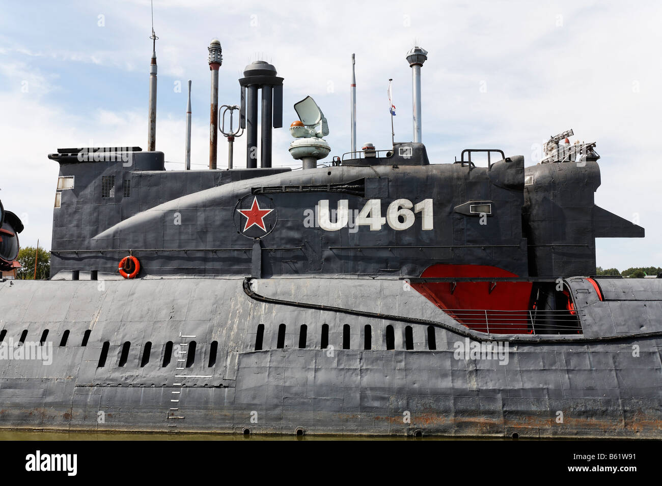 Peenemuende Maritine Museum, smantellata sottomarino russo U461, isola di Usedom, Meclemburgo-Pomerania, Mar Baltico, G Foto Stock