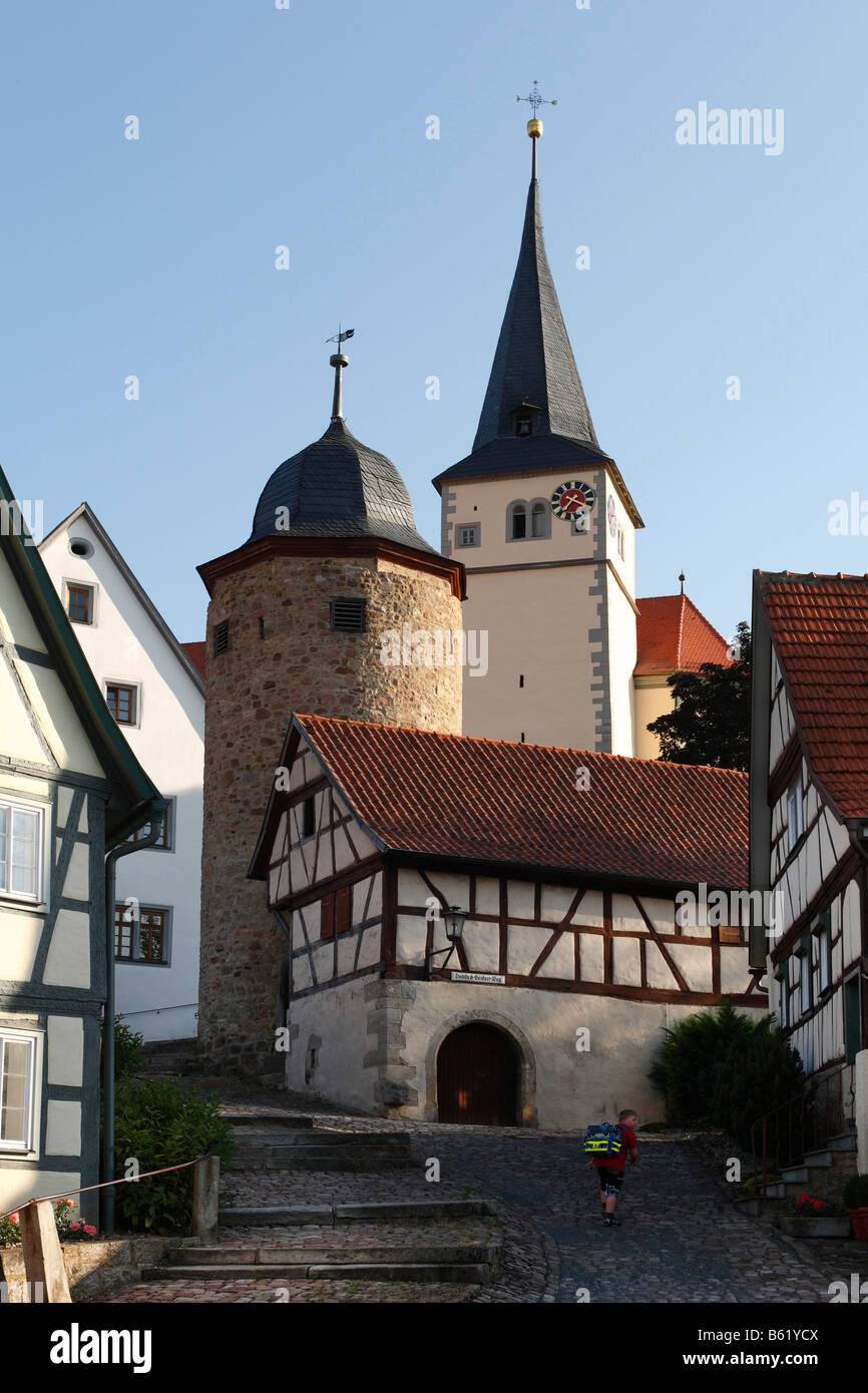 Edifici storici, Nordheim vor der Rhon, Rhoen-Grabfeld, bassa Franconia, Baviera, Germania, Europa Foto Stock