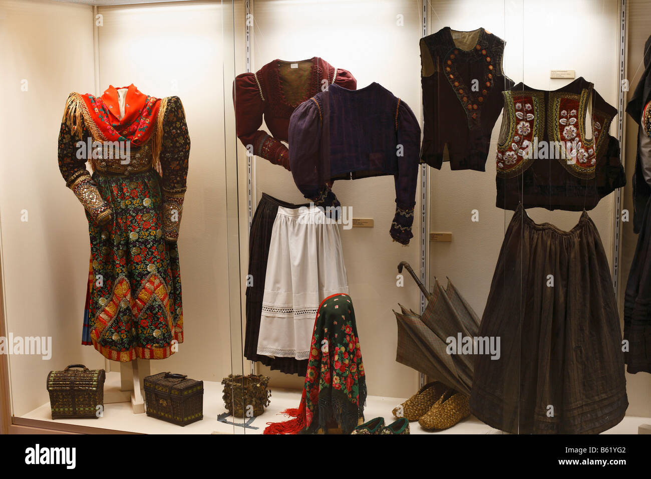Tradizionale costume locale in Rhon Museum di Fladungen, Rhoen, Baviera, Germania, Europa Foto Stock