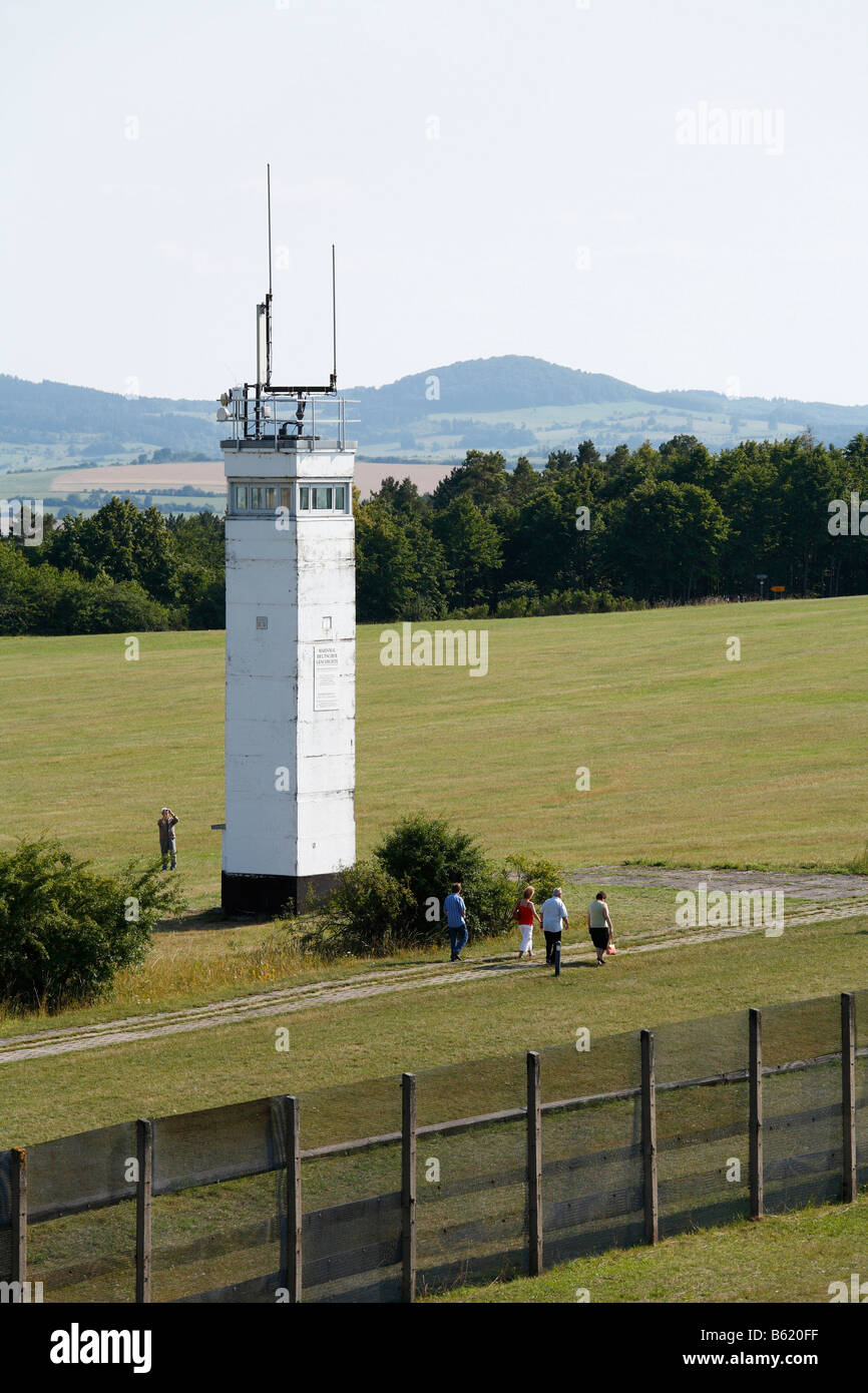 Tedesco orientale torre di osservazione lungo la ex DDR/confine RDT, Punto Alfa Museo di frontiera, Rasdorf/Geisa, Rhoen, Turingia, germe Foto Stock