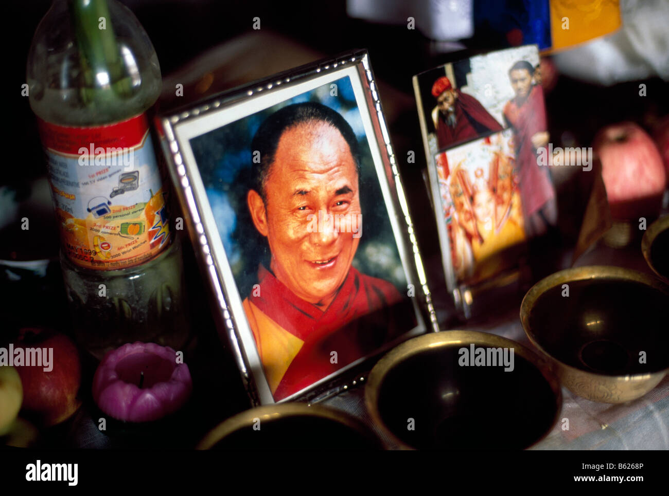 Dalai Lama cartolina, Thikse Monastero, Leh, Himachal Pradesh, India, Asia Foto Stock