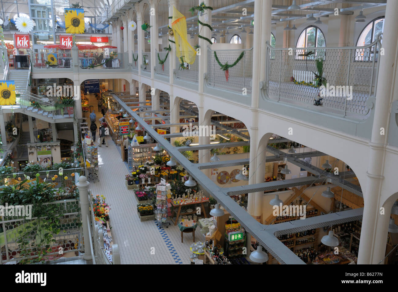 Il mercato coperto, Dresda, Sassonia, Germania, Europa Foto Stock