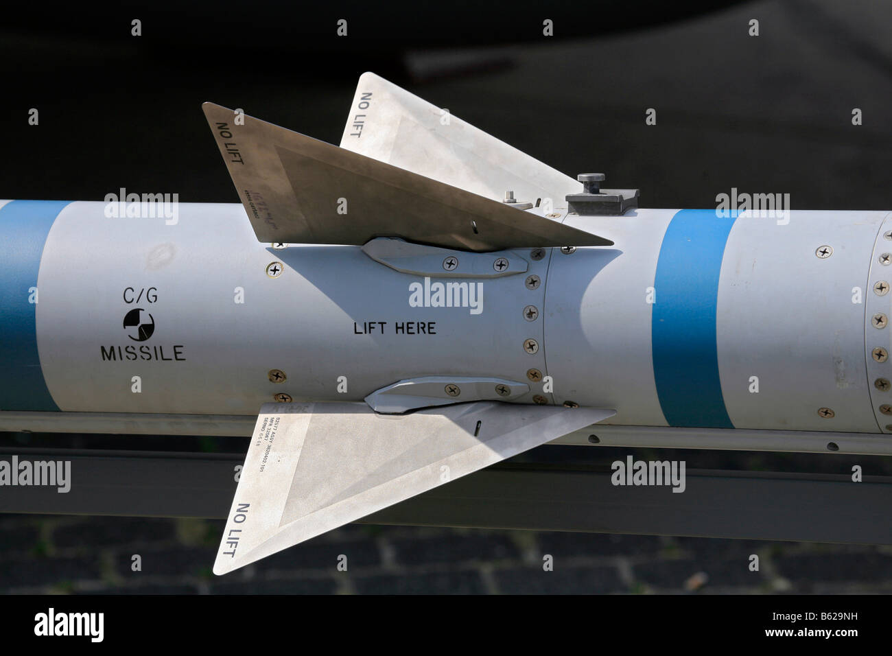Il radar sterzato a medio raggio aria al razzo AMRAAM AIM-120, Advanced Medium-Range Air-Air missile Foto Stock