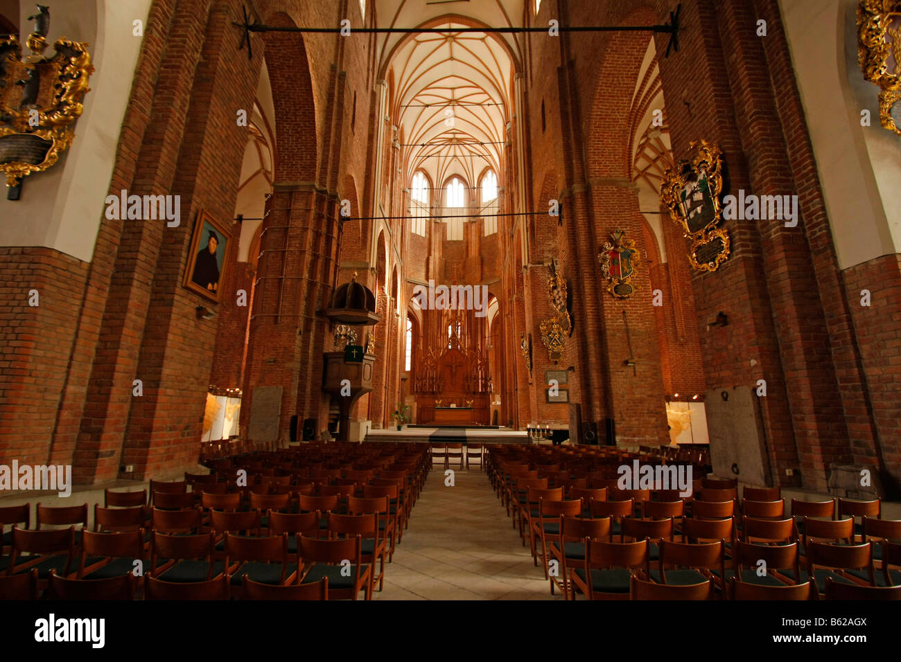 Gli interni della cattedrale nel centro storico di Riga, Lettonia, la regione del Mar Baltico, Europa Foto Stock