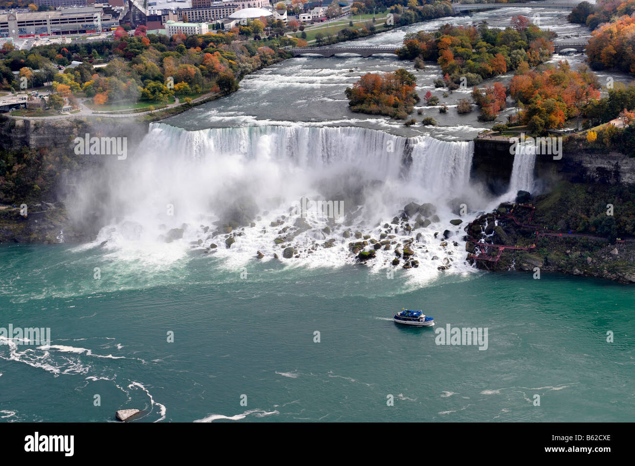 Vista aerea del Niagara Falls dalla Torre Skylon Ontario Canada Foto Stock