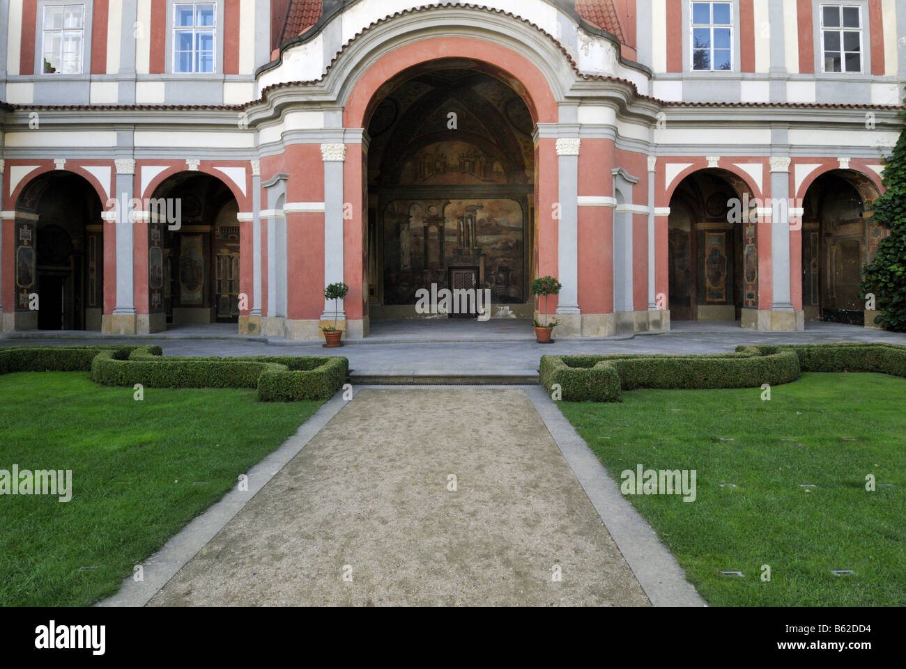 Praga Giardino Ledebour loggia nel Quartiere Piccolo è stato progettato nel XVIII secolo da Giovanni Battista Alliprandi Foto Stock