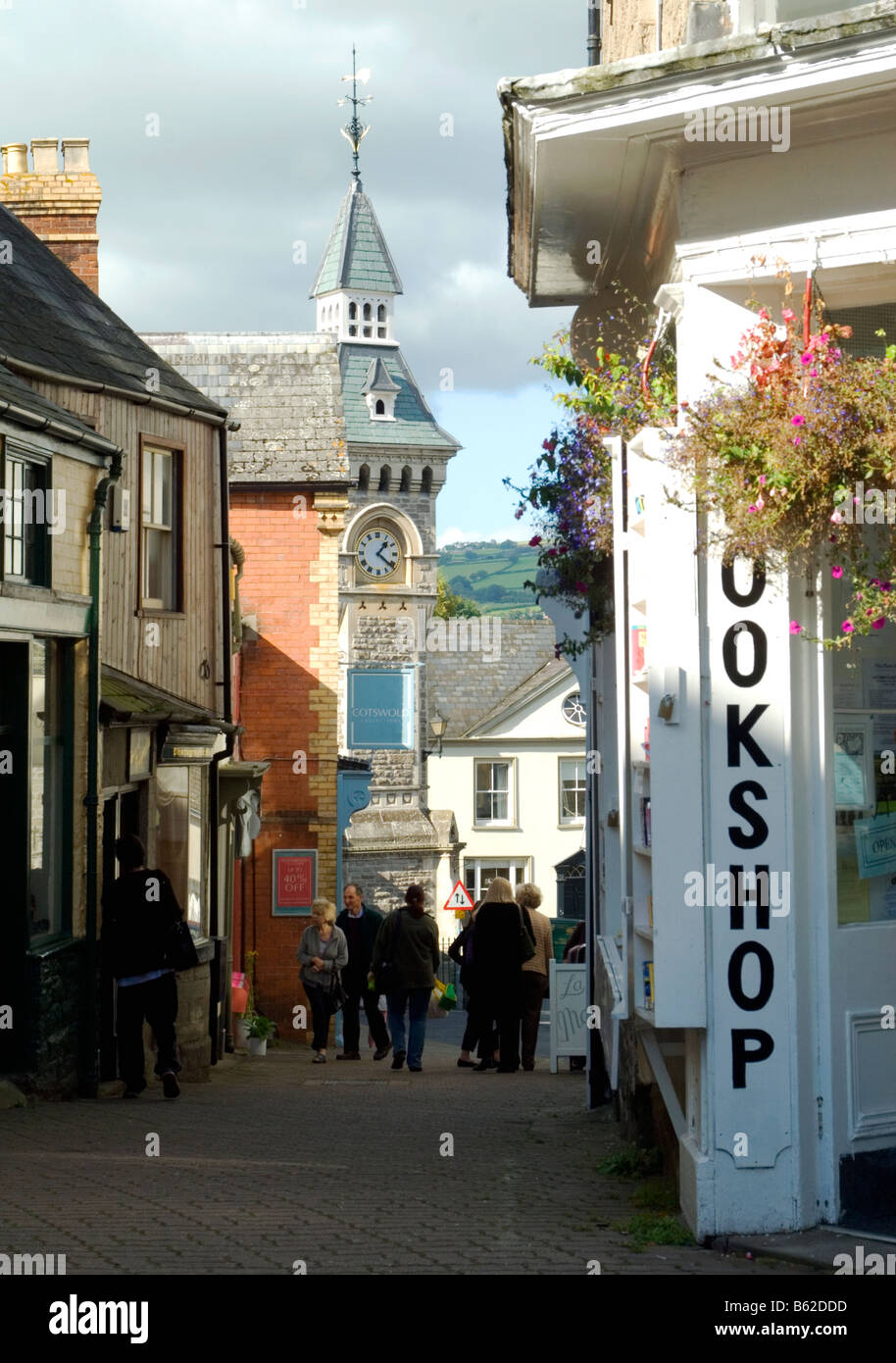 Strade di Hay-on-Wye, Wales, Regno Unito Foto Stock