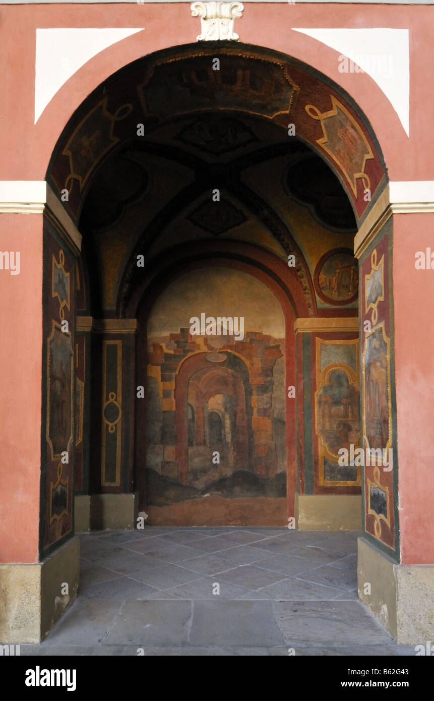 Pitture Murali in Praga Giardino Ledebour loggia Foto Stock