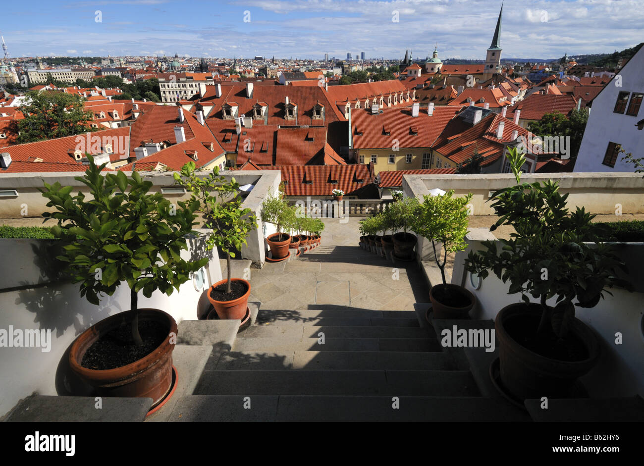 Praga Giardino Ledebour nel Quartiere Piccolo è stato progettato nel XVIII secolo da Giovanni Battista Alliprandi Foto Stock