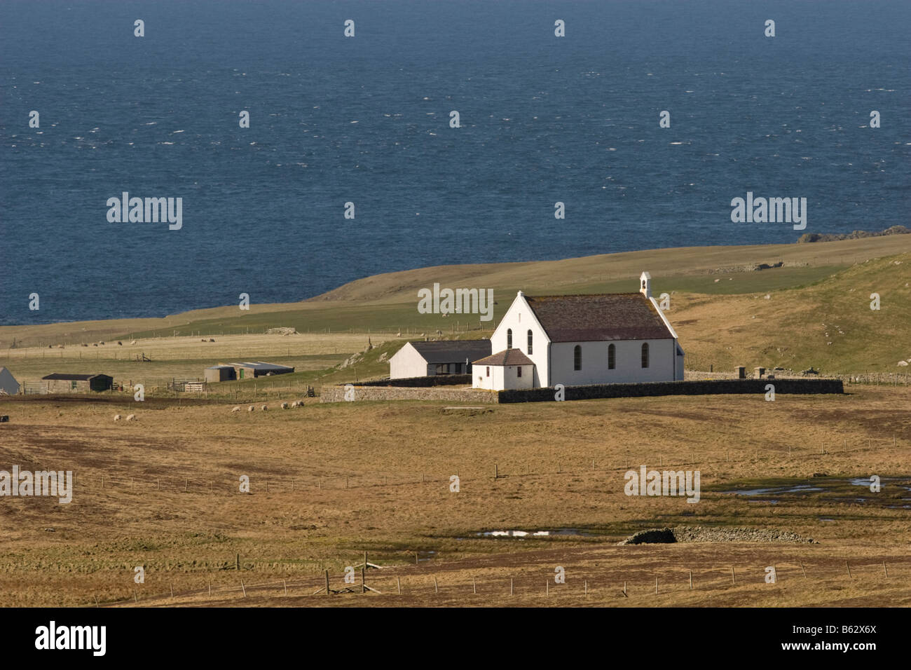 Chiesa sul Fair Isle in Shetland Foto Stock
