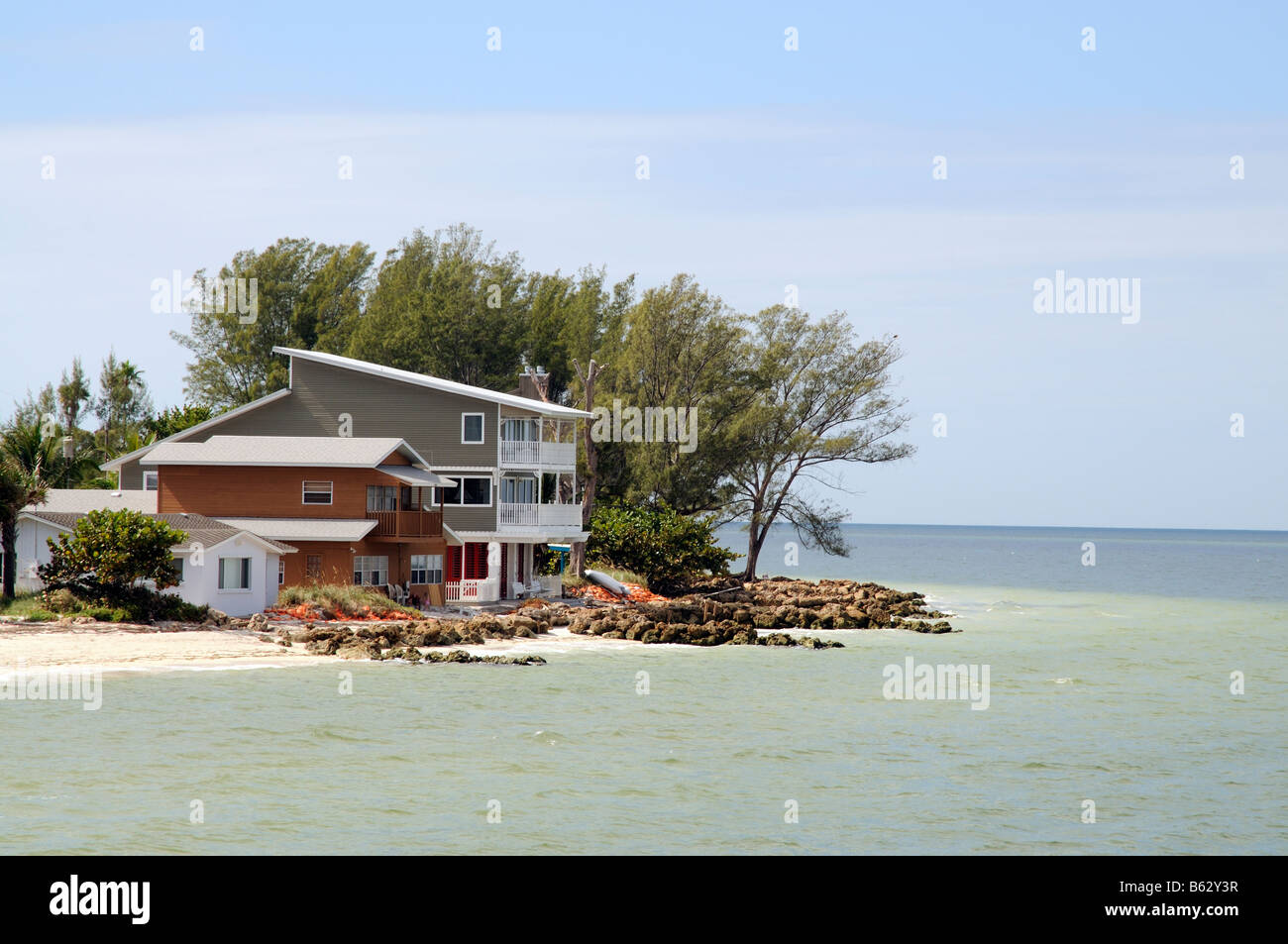 Le proprietà su Anna Maria Island Florida USA si affacciano sul Golfo del Messico Foto Stock