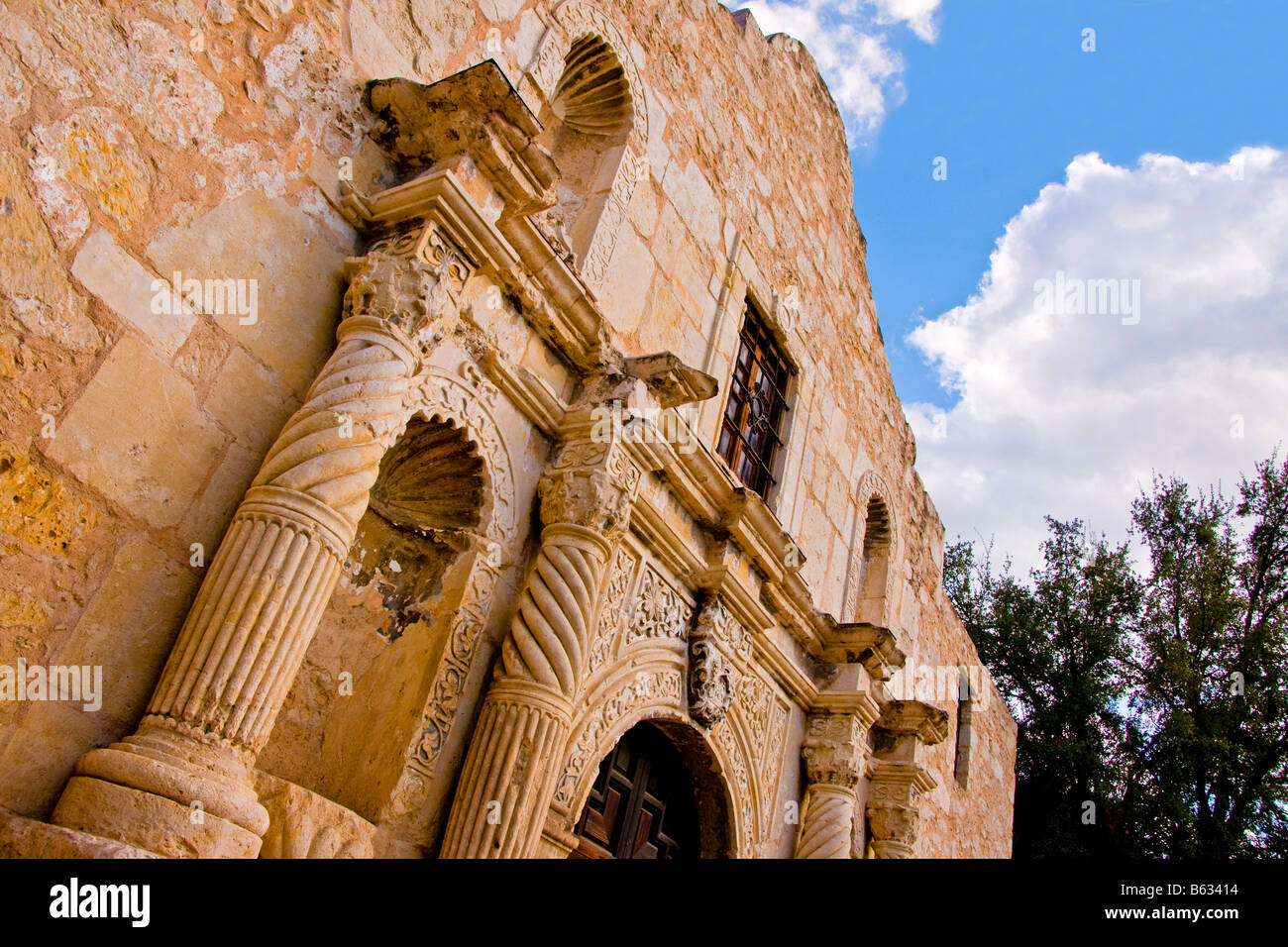 Missioni di San Antonio, l'Alamo (aka la missione di San Antonio de Valero), sito storico dello stato Foto Stock