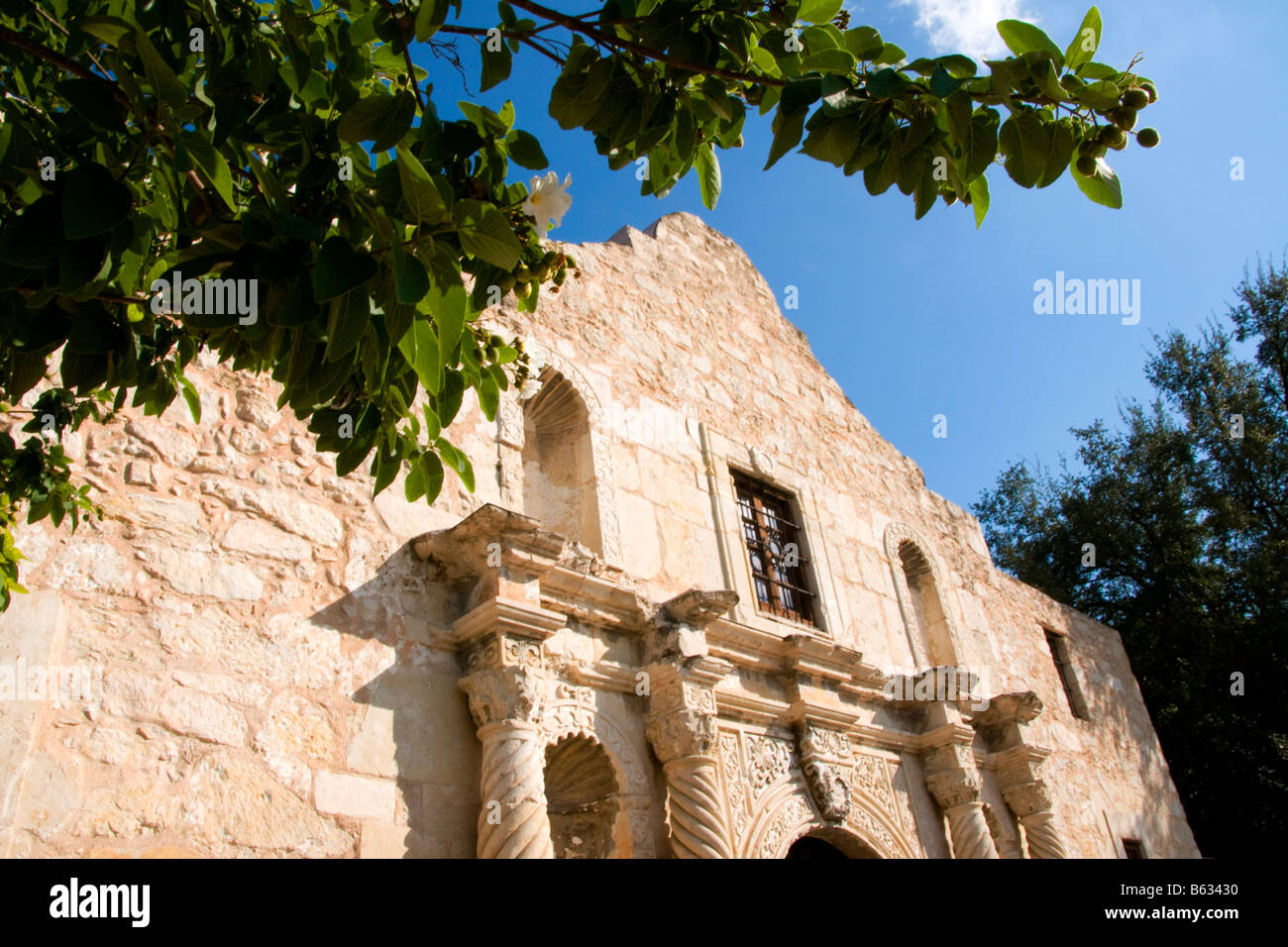 Missioni di San Antonio, l'Alamo (aka la missione di San Antonio de Valero), sito storico dello stato Foto Stock