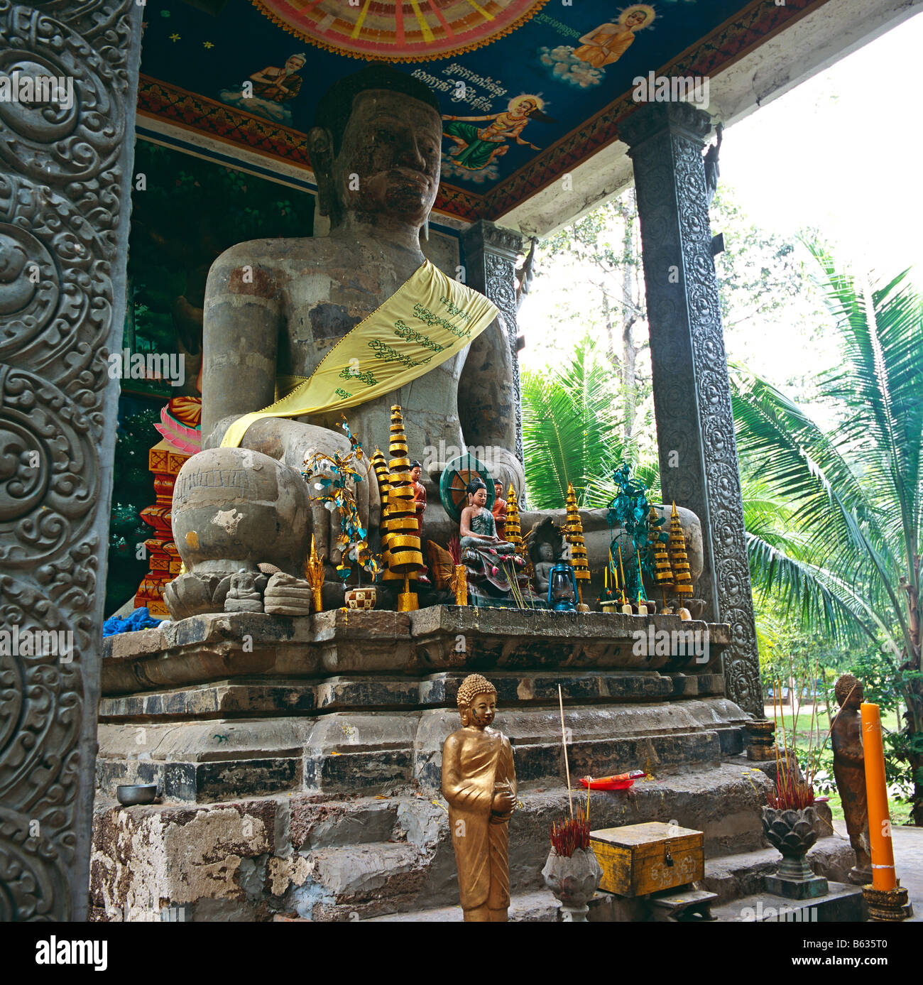 Un Buddha Angkor Wat Siam Reep Cambogia del Sud-est asiatico Foto Stock