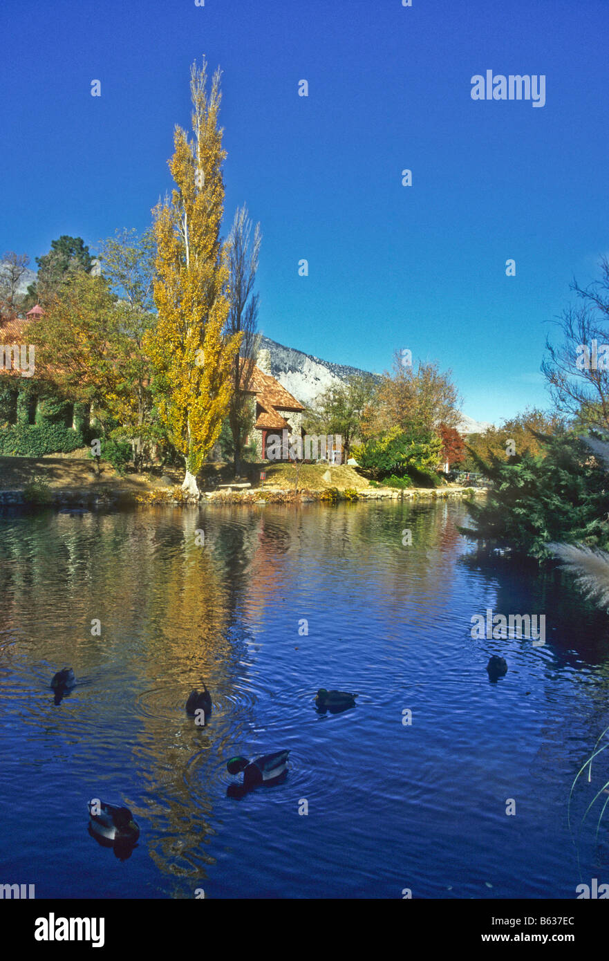 Il Monte Whitney Fish Hatchery, indipendenza, California Foto Stock