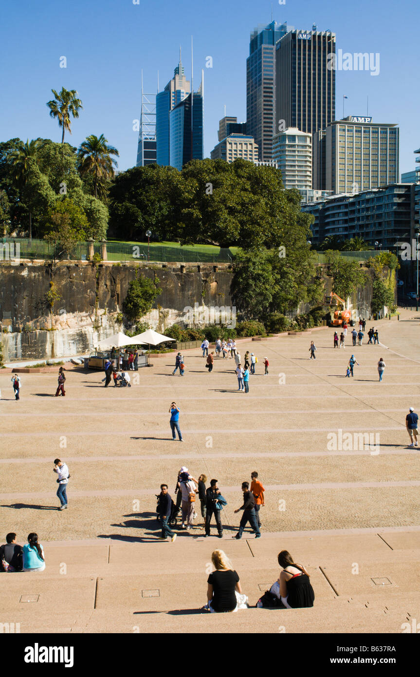 Sydney il distretto centrale degli affari di visto dall'Opera House Foto Stock