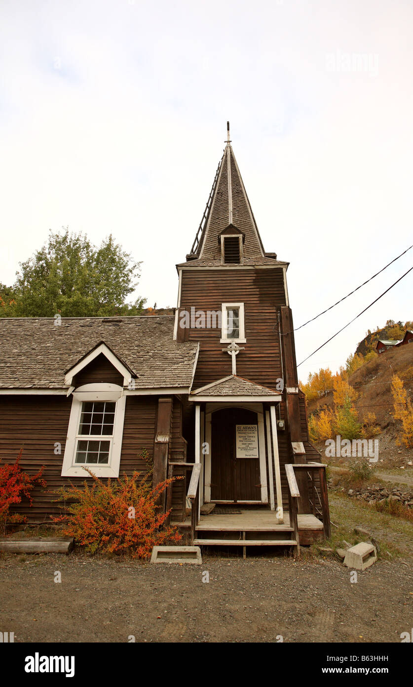 La chiesa al Telegrafo Creek in British Columbia settentrionale Foto Stock