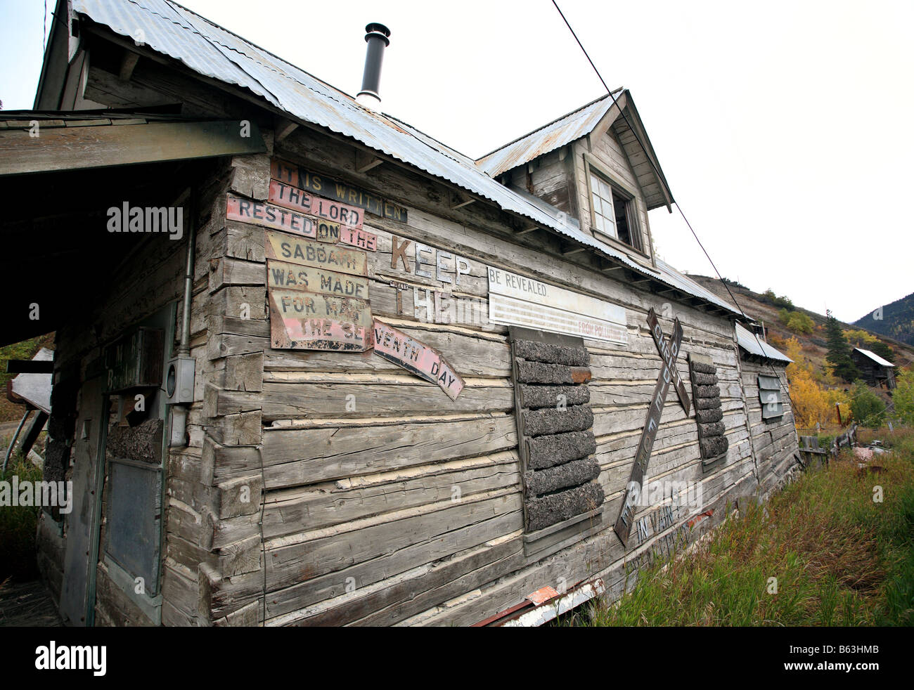 La vecchia chiesa al Telegrafo Creek in British Columbia settentrionale Foto Stock