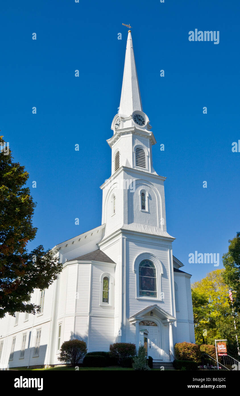 Chestnut Street Chiesa Battista di Camden Maine USA Stati Uniti d'America Foto Stock