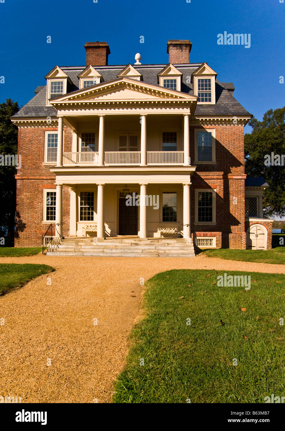 Shirley Plantation House ritratto, Virginia, Stati Uniti d'America Foto Stock