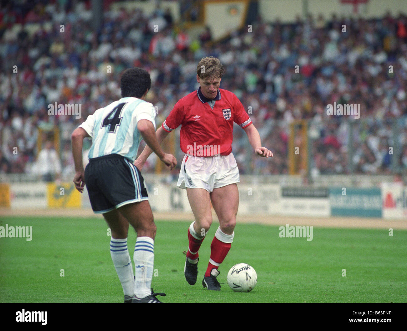 Calciatore inglese Stuart Pearce Inghilterra V Argentina a Wembley 25 5 91 Foto Stock Calciatore inglese Stuart Pearce Inghilterra V Argentina a Wembley 25 5 91 Foto Stock