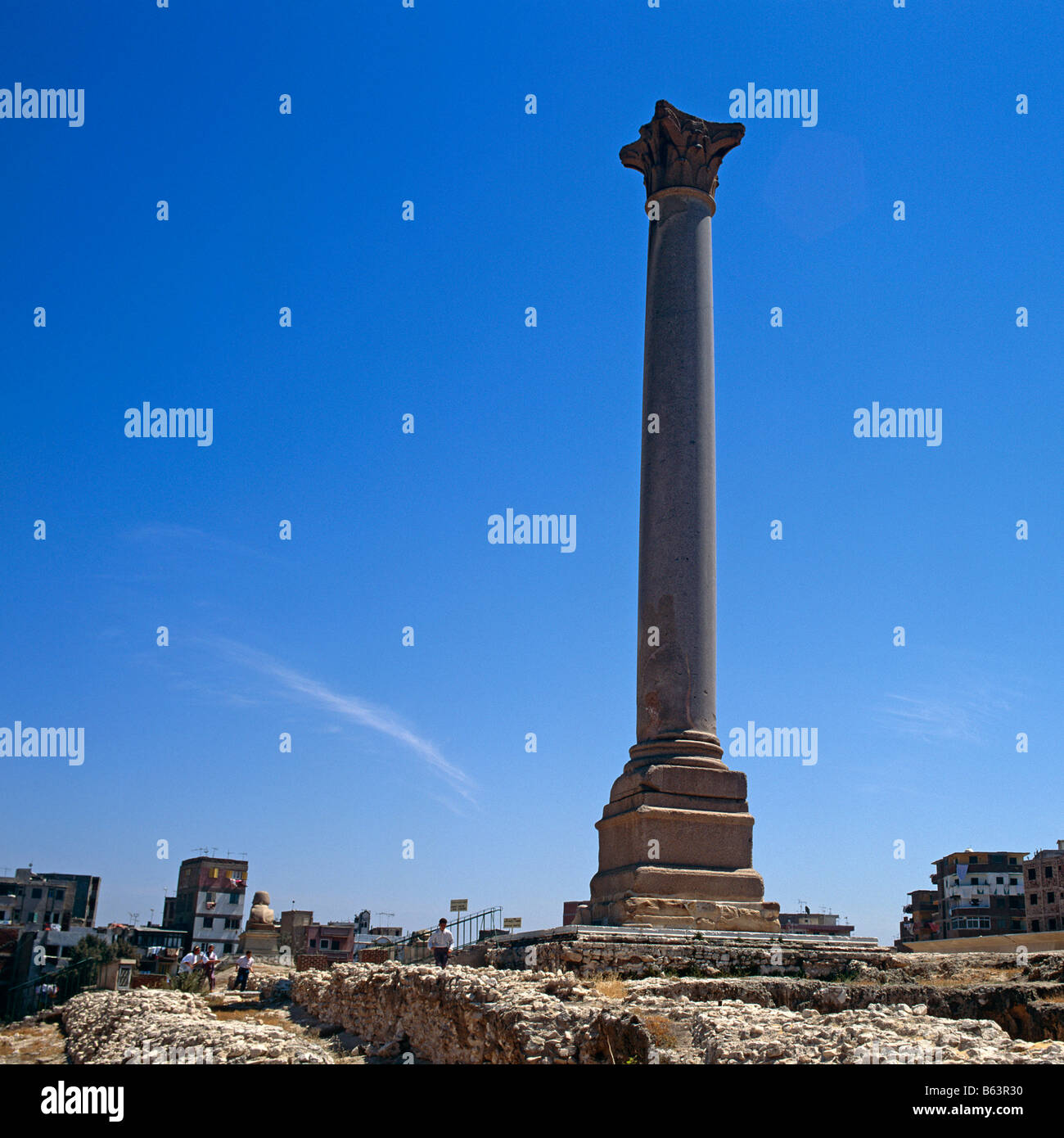 Pilastro Pompeys Alessandria d Egitto in Nord Africa Foto Stock