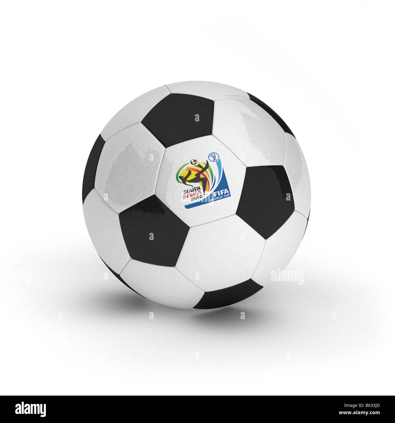 Conceptual Pallone da calcio con la Coppa del Mondo 2010 logo su esso Foto Stock