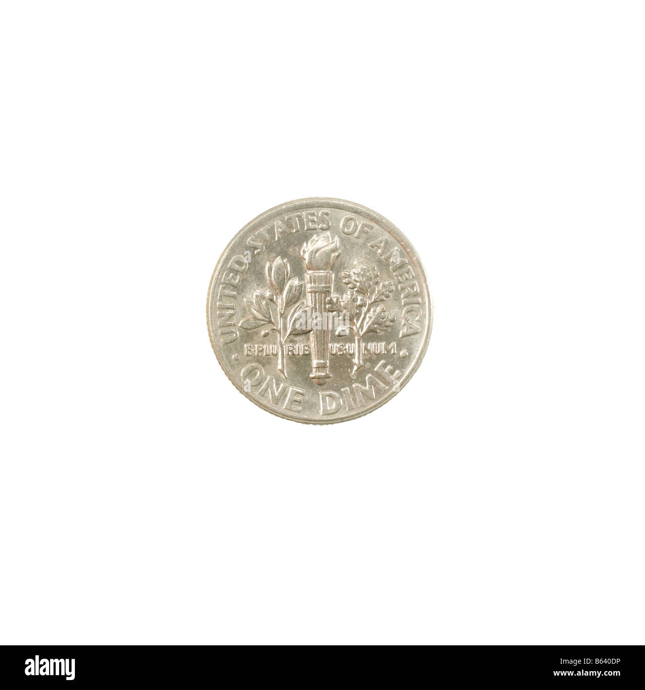 Noi una monetina coin dieci centesimi isolati su sfondo bianco Foto Stock