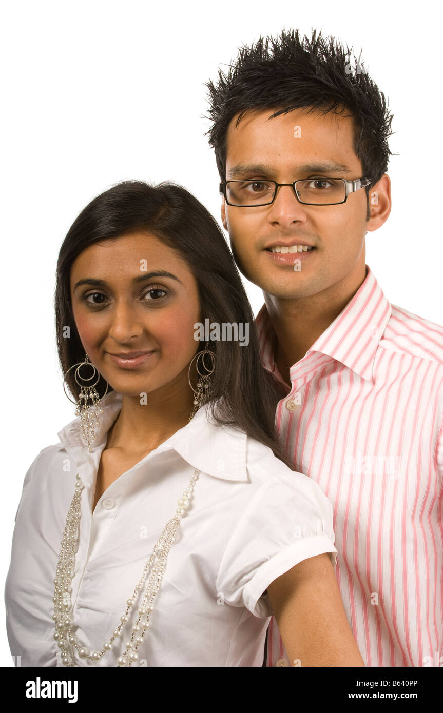 Giovani asiatici moderno giovane isolato su bianco Foto Stock