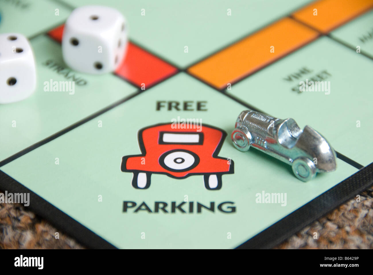 Parcheggio gratuito su un gioco di Monopoli Foto Stock