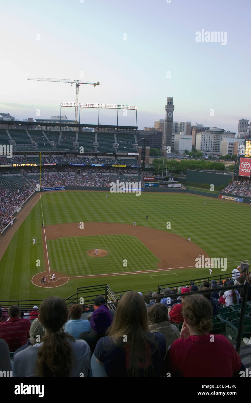 Boston Sox rosso nel campo a Camden Yards Baltimore, Maryland Foto Stock