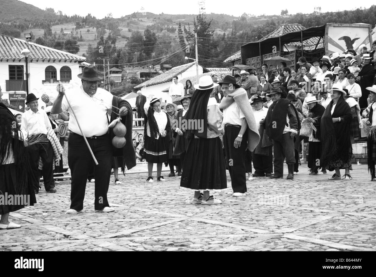 Terza età il gruppo di musica da ballo durante un concorso, Tibasosa, Boyacá, Colombia, Sud America Foto Stock