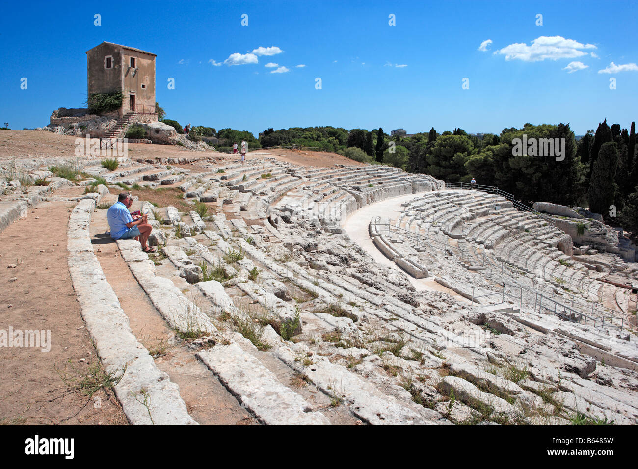 Teatro greco, Neapolis, Siracusa, Sicilia Foto Stock