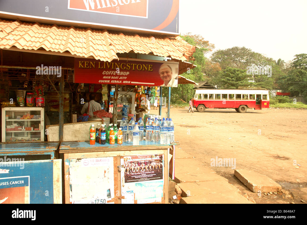 Ken Livingstone Tea Shack a Kochi (Cochin) in Kerala, India Foto Stock