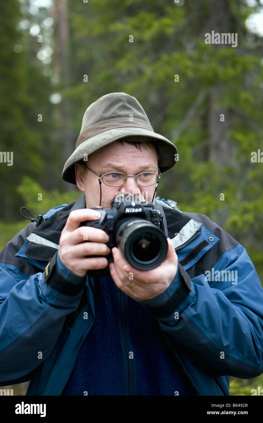 Finlandia, Kuikka lago, vicino a Kuhmo. Arcticmedia. Centro, il turismo e la fotografia della fauna selvatica, fotografo di natura Lassi Rautiainen. Foto Stock