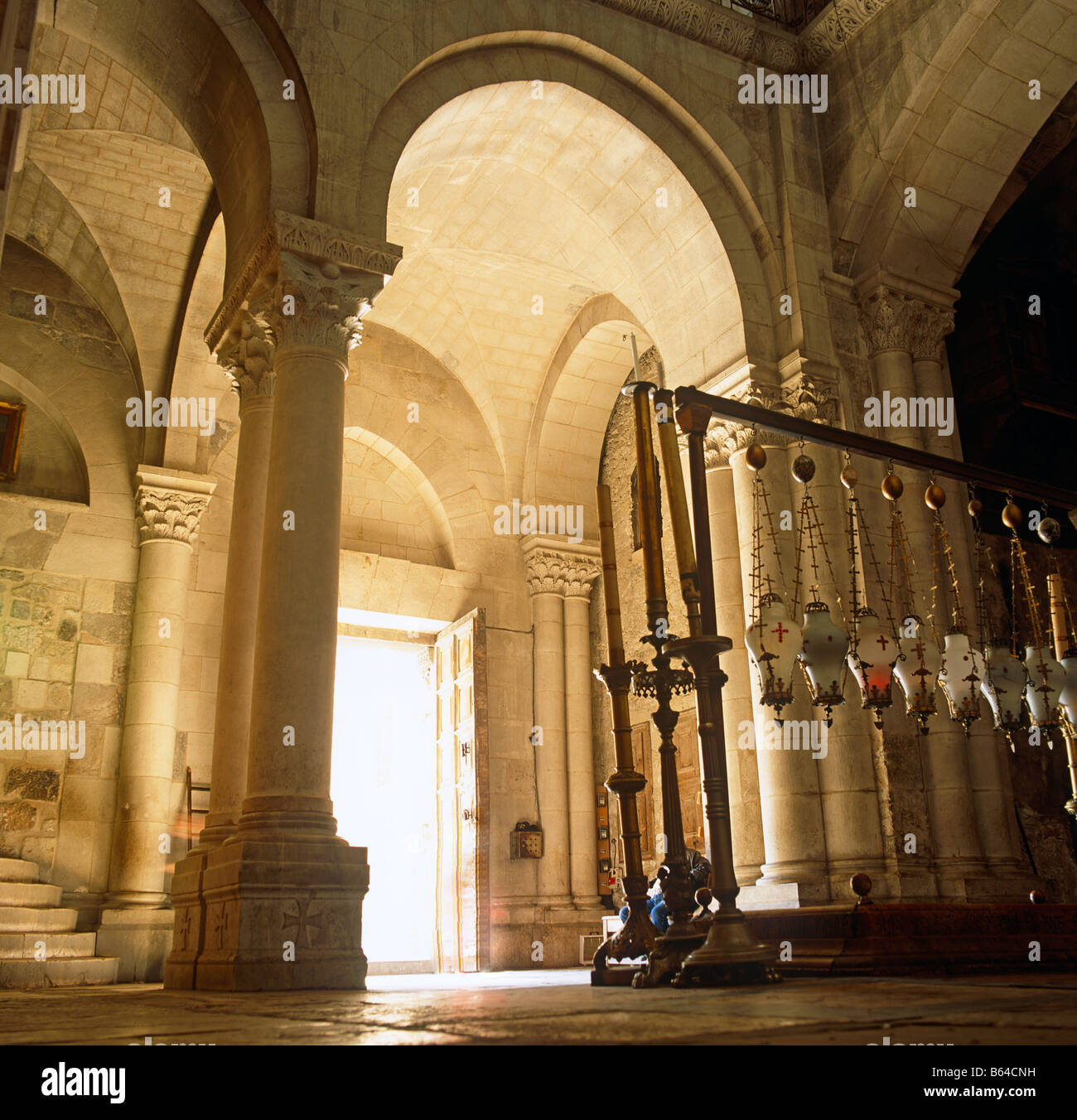 Chiesa del Santo Sepolcro la città vecchia di Gerusalemme Israele Medio Oriente Foto Stock