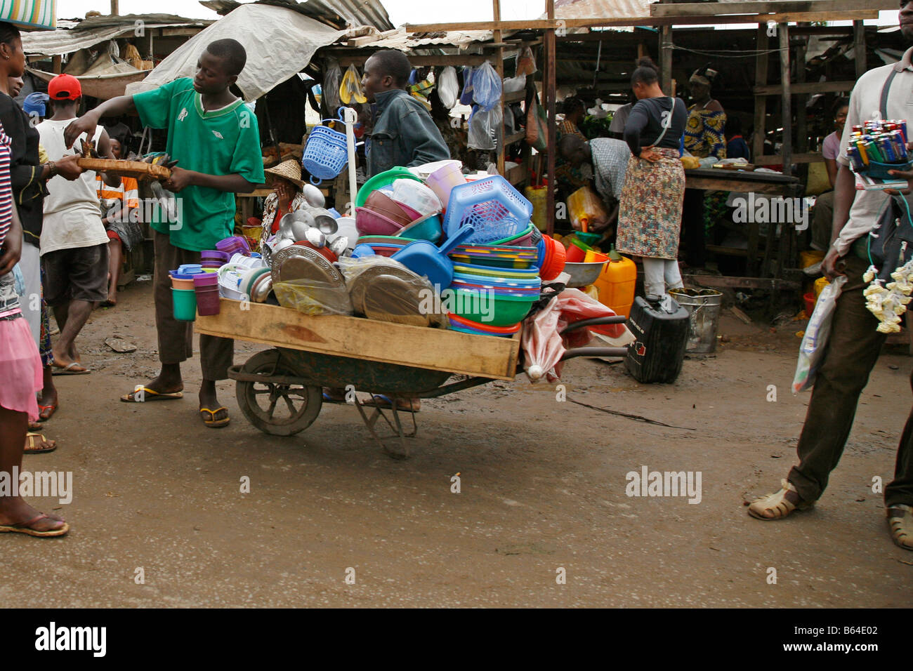 Mercato Douala Camerun Africa Foto Stock