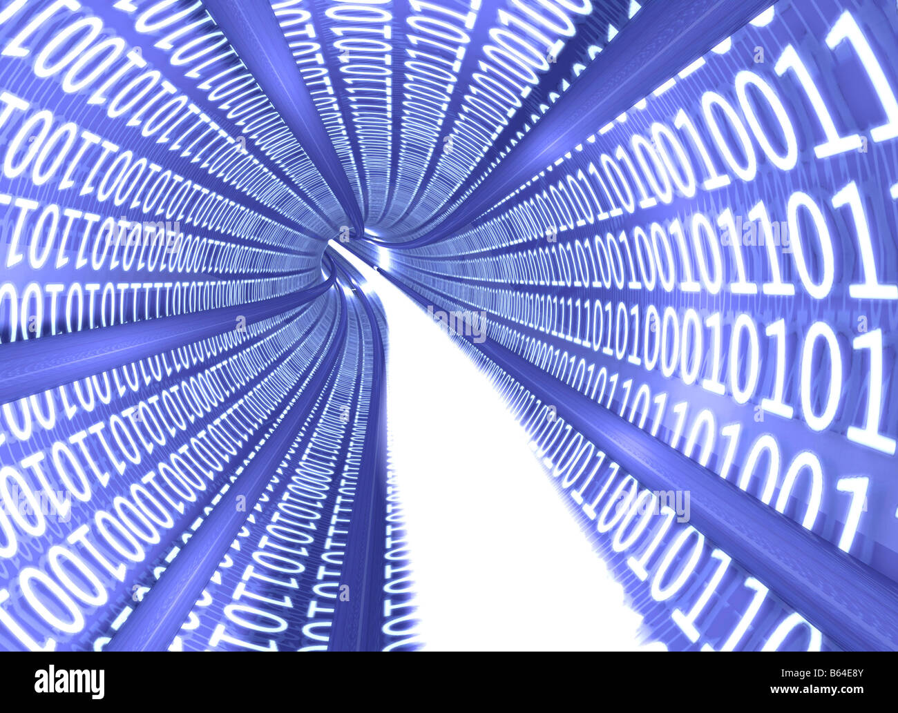 Illustrazione di un tunnel di binario in blu con i numeri Foto Stock