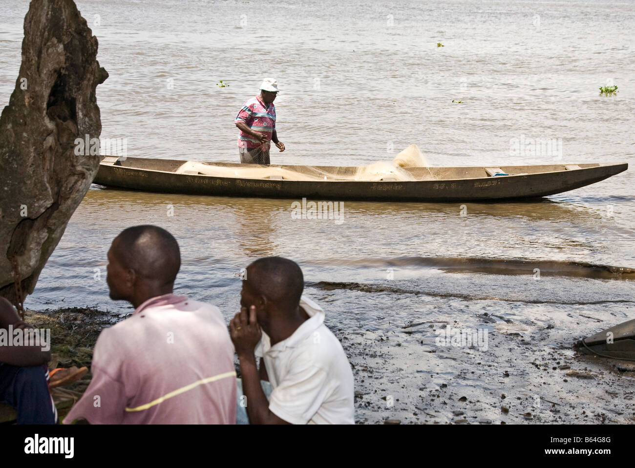 Pirogue Douala Camerun Africa Foto Stock