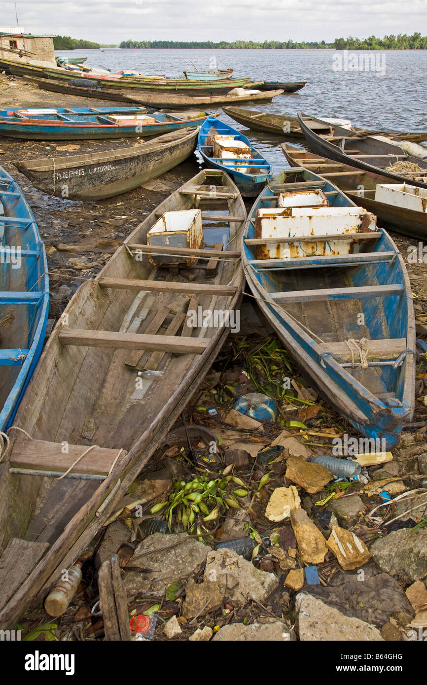 Pirogue Douala Camerun Africa Foto Stock