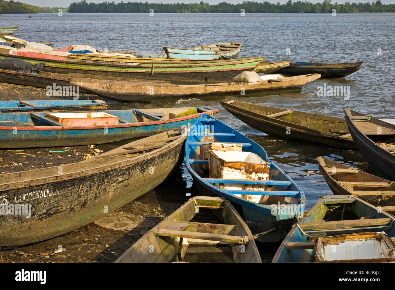 Pirogue Douala Camerun Africa Foto Stock