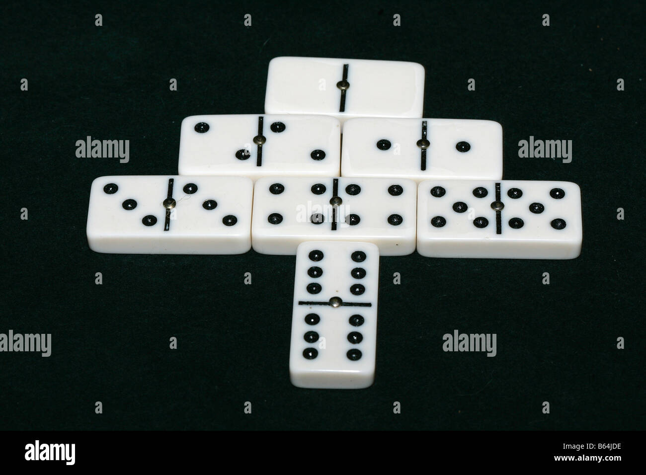 Il doppio dei dominos disposte insieme Foto Stock